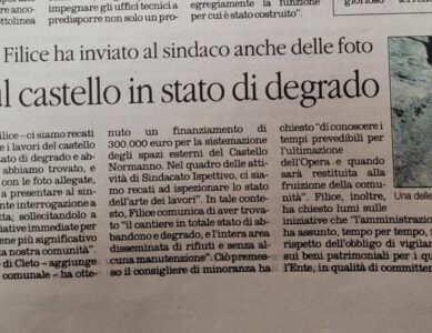 Al Sindaco di Cleto, Armando Bossio, dico: BASTA CON FESTE E FESTICCIOLE! COMINCIA A PENSARE ALLE COSE IMPORTANTI!