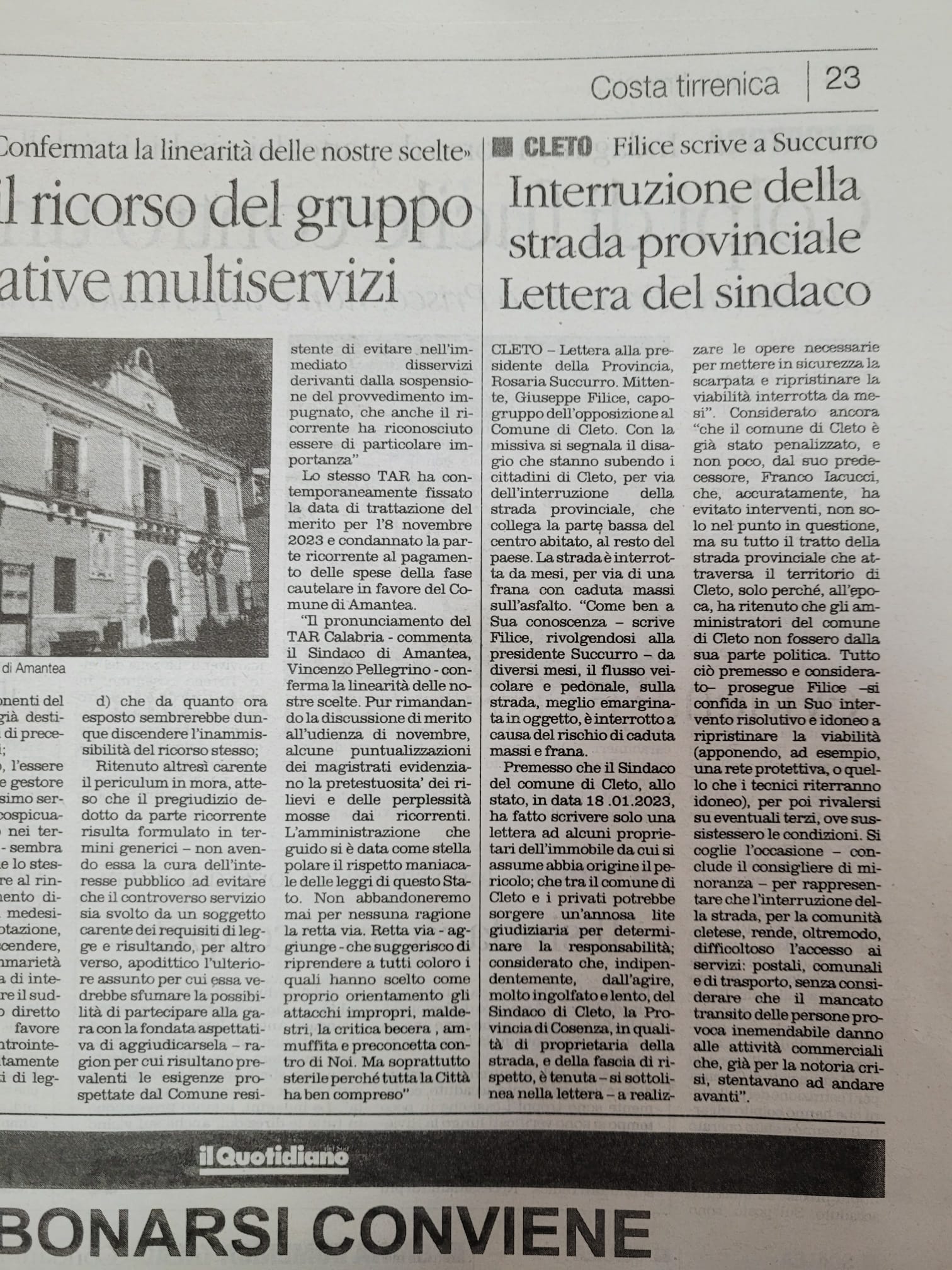 Mentre il Sindaco di Cleto balla il Latino-Americano in Piazza, la strada provinciale che spezza il Paese in due resta senza provvedimenti risolutivi
