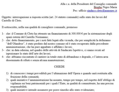 È vergognoso come si è lasciato ridurre il Castello di Cleto, il bene più significativo di questa comunità!